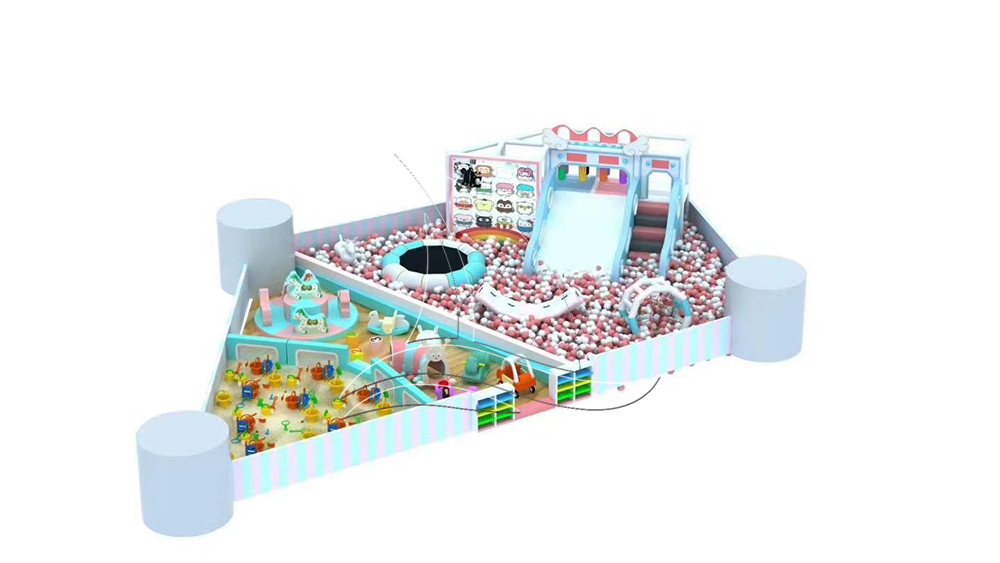 trampoline and slide indoor playground sets for 2-10 years old children